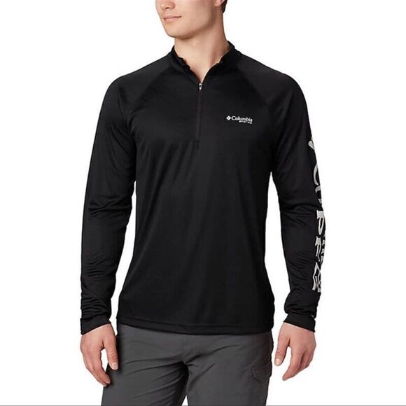 Columbia PFG Terminal Tackle 1/4 Zip Pullover Performance Fishing Gear Black XL - Picture 1 of 12